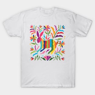 Mexican Otomí Rabbit by Akbaly T-Shirt